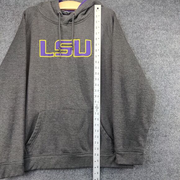 Colosseum Mens Pullover Hoodie Gray XL LSU Louisiana State University Collegiate - Picture 12 of 14